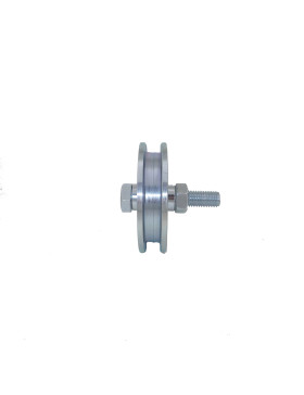 Ruota DI PORTA STRETTA QUADRATA DIAMETRO 90 MM PER RAIL QUADRATO DI 10 MM CARICO 350 KG ASSE 14 MM - GAGC90