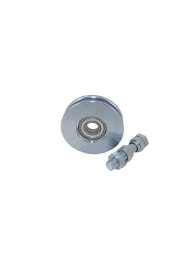 Ruota DI PORTA STRETTA QUADRATA DIAMETRO 90 MM PER RAIL QUADRATO DI 10 MM CARICO 350 KG ASSE 14 MM - GAGC90