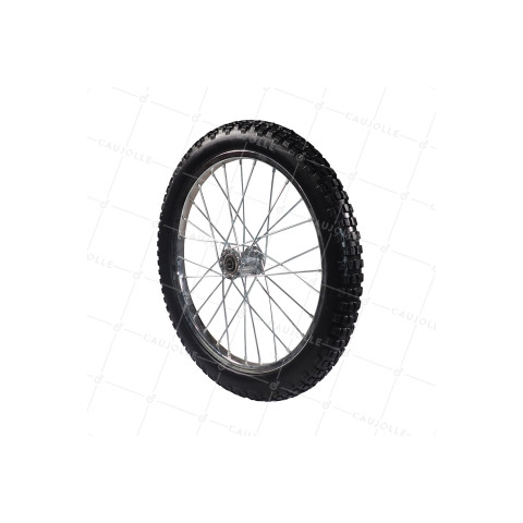 Ruota DI Rimorchio PER BICI 20'' INDEFORMABILE CON RAGGI IN METALLO DIAMETRO 530MM CARICO 50 KG ASSE 16 MM - S5000T INC • Caujolle