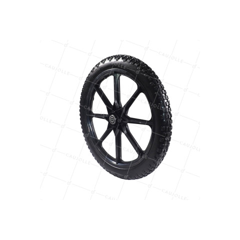 Ruota DI Rimorchio PER BICI 20" INDESTRUTTIBILE CERCHIO IN PLASTICA DIAMETRO 530MM CARICO 50KG ASSE 16MM - S5000P INC • Caujolle