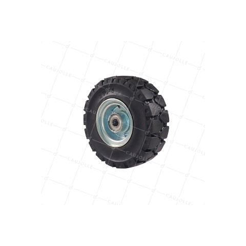Ruota DI TARMAC SOFFICE RIM IN ACCIAIO DIAMETRO 250 MM CARICO 450 KG ASSE 20 MM - S2800C250X84 RB20 • Caujolle