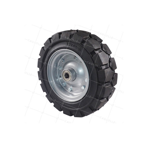 Ruota DI TARMAC SOFFICE CERCHIO IN ACCIAIO DIAMETRO 385 MM CARICO 1050 KG ASSE 25 MM - S2800C377X118 RB25 • Caujolle
