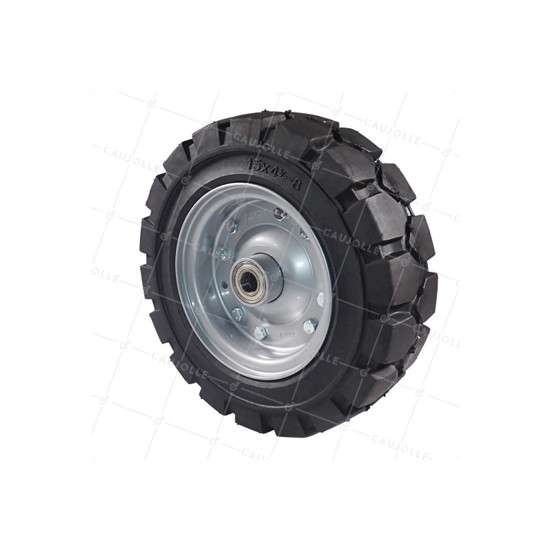 Ruota DI TARMAC SOFFICE CERCHIO IN ACCIAIO DIAMETRO 385 MM CARICO 1050 KG ASSE 25 MM - S2800C377X118 RB25