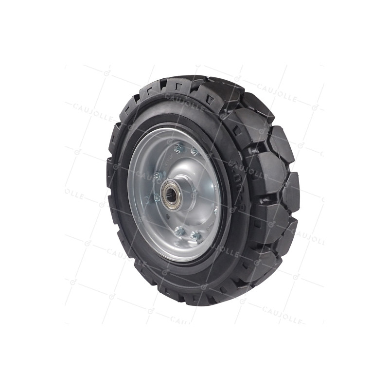 Ruota DI TARMAC SOUPLE JANTE TÔLE DIAMETRO 400 MM CARICO 950 KG ASSE 25 MM - S2800C406X104 RB25