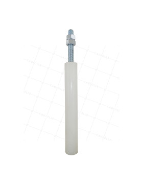 Rullo di guida GUIDA IN NYLON PER PORTA SCORREVOLE DIAMETRO 35 MM LUNGHEZZA 250 MM CON BULLONE DI 16 MM - OL35/250