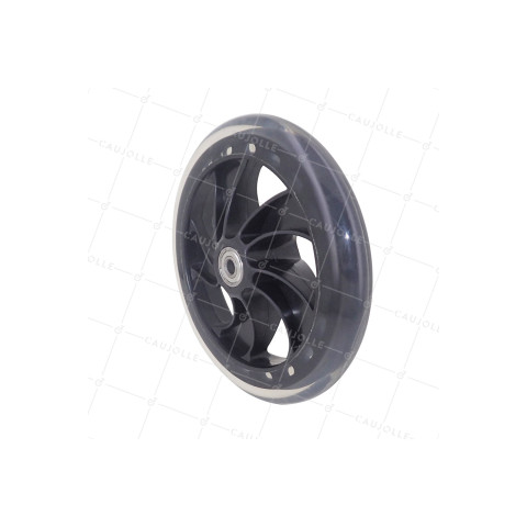 Ruota DI TROTTINETTE DIAMETRO 160 MM CARICO 80 KG ASSE 8 MM - BLACK ROLLER 160 • Caujolle