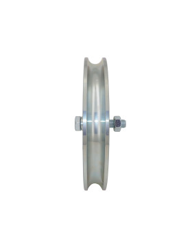Ruota DEL PORTONE SCORREVOLE A Gola TONDA DIAMETRO 200 MM PER RAIL TONDO DI 20 MM CARICO XXX KG ASSE XX MM - GAGR 200/20 LARGO