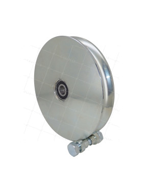 Ruota DEL PORTONE SCORREVOLE A Gola TONDA DIAMETRO 200 MM PER RAIL TONDO DI 20 MM CARICO XXX KG ASSE XX MM - GAGR 200/20 LARGO