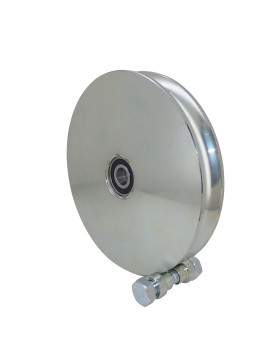 Ruota DEL PORTONE SCORREVOLE A Gola TONDA DIAMETRO 200 MM PER RAIL TONDO DI 20 MM CARICO XXX KG ASSE XX MM - GAGR 200/20 LARGO