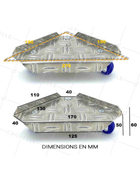 PLATEAU A Ruote D'ANGLE PER SPOSTARE ARMADI CARICO 70 KG UNITARIO