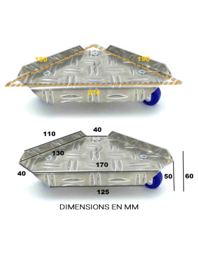 PLATEAU A Ruote D'ANGLE PER SPOSTARE ARMADI CARICO 70 KG UNITARIO