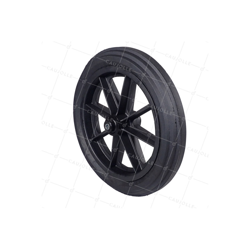 Ruota di carriola INCREVABILE DURE DIAMETRO 360 MM CARICO 150KG ASSE 10 MM - S605DP 360 L10-100