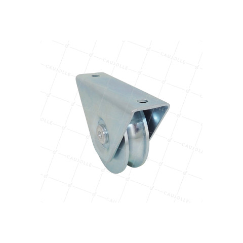 Ruota DI PORTALE CON SUPPORTO DA VITE O Saldare DIAMETRO 80 MM PER RAIL TONDO DI 16 MM ALTEZZA 94 MM CARICO 400 KG - MTSP GR80 16 NF • Caujolle