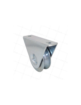 Ruota DI PORTALE CON SUPPORTO DA VITARE O SALDARE DIAMETRO 80 MM PER RAIL TONDO DI 20 MM ALTEZZA 94 MM CARICO 400 KG - MTSP GR80 20 NF • Caujolle