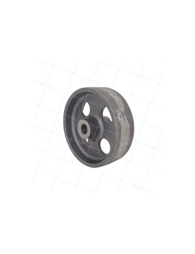 Ruota VINTAGE INDUSTRIALE LISSA IN GHISA DIAMETRO 100 MM ASSE 11 MM CARICO 250 KG • Caujolle