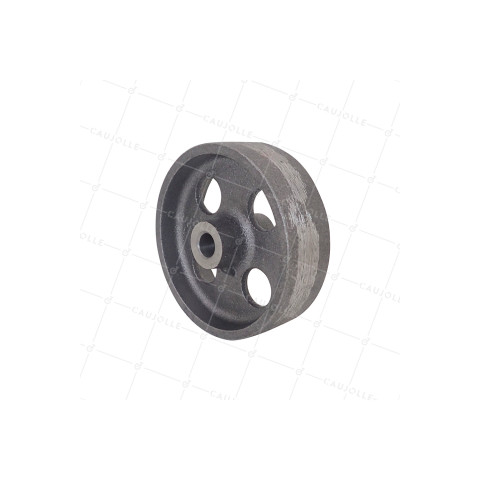 Ruota VINTAGE INDUSTRIALE LISSA IN GHISA DIAMETRO 100 MM ASSE 11 MM CARICO 250 KG • Caujolle