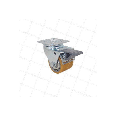 Ruota EXTRA-BASSA A FRENO FORTE CARICO DIAMETRO 50 MM ALTEZZA 72 MM CARICO 150 KG - SURB 50 PAF • Caujolle