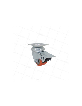 Ruota EXTRA-BASSA A FRENO FORTE CARICO DIAMETRO 35 MM ALTEZZA 66 MM CARICO 100 KG - SURB 35 PAF • Caujolle