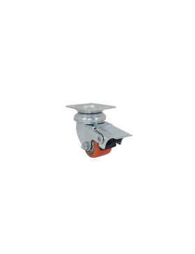 Ruota EXTRA-BASSA A FRENO FORTE CARICO DIAMETRO 35 MM ALTEZZA 66 MM CARICO 100 KG - SURB 35 PAF