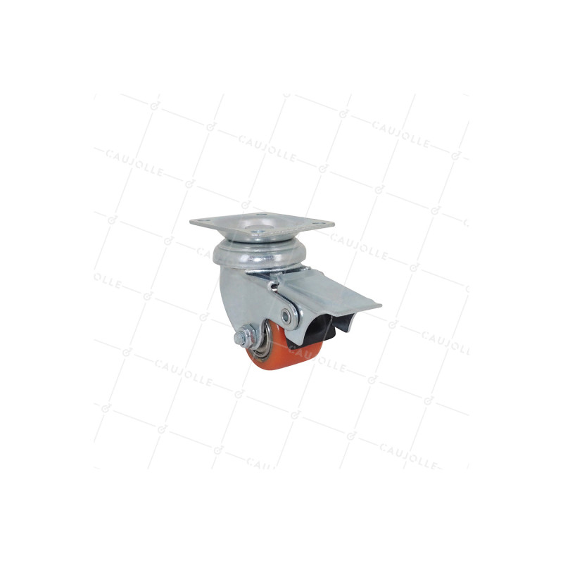 Ruota EXTRA-BASSA A FRENO FORTE CARICO DIAMETRO 35 MM ALTEZZA 66 MM CARICO 100 KG - SURB 35 PAF
