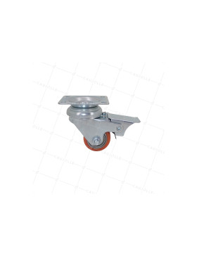 Ruota EXTRA-BASSA A FRENO FORTE CARICO DIAMETRO 35 MM ALTEZZA 66 MM CARICO 100 KG - SURB 35 PAF