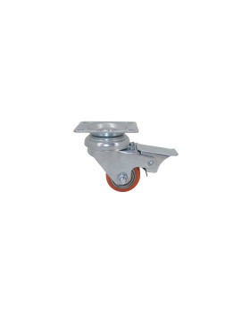 Ruota EXTRA-BASSA A FRENO FORTE CARICO DIAMETRO 35 MM ALTEZZA 66 MM CARICO 100 KG - SURB 35 PAF