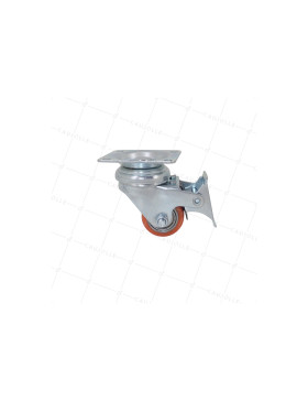 Ruota EXTRA-BASSA A FRENO FORTE CARICO DIAMETRO 35 MM ALTEZZA 66 MM CARICO 100 KG - SURB 35 PAF