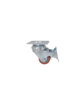 Ruota EXTRA-BASSA A FRENO FORTE CARICO DIAMETRO 35 MM ALTEZZA 66 MM CARICO 100 KG - SURB 35 PAF