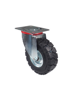 Ruota PIVOTANTE IN GOMMA SOLIDA ULTRA RINFORZATA DIAMETRO 250 MM CARICO 400KG Cuscinetto A SFERE - S20-1AF TARMAC