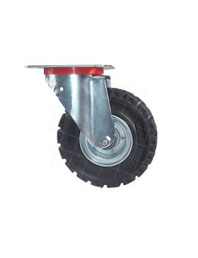 Ruota PIVOTANTE IN GOMMA SOLIDA ULTRA RINFORZATA DIAMETRO 250 MM CARICO 400KG Cuscinetto A SFERE - S20-1AF TARMAC