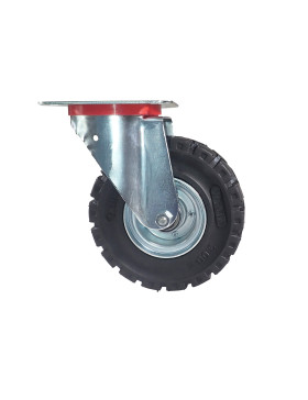 Ruota PIVOTANTE IN GOMMA SOLIDA ULTRA RINFORZATA DIAMETRO 250 MM CARICO 400KG Cuscinetto A SFERE - S20-1AF TARMAC