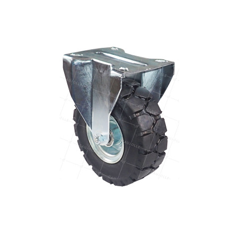 Ruota FISSA IN GOMMA PIENA ULTRA RINFORZATA DIAMETRO 250 MM CARICO 400KG Cuscinetto A SFERE - S21-1 TARMAC • Caujolle