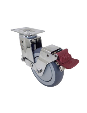 Ruota PIVOTANTE A Piastra A FRENO ANTISHOCK DIAMETRO 125 MM - SUSPENSIONE 125 AF