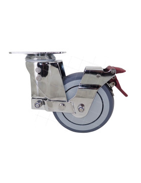 Ruota PIVOTANTE A Piastra A FRENO ANTISHOCK DIAMETRO 125 MM - SUSPENSIONE 125 AF