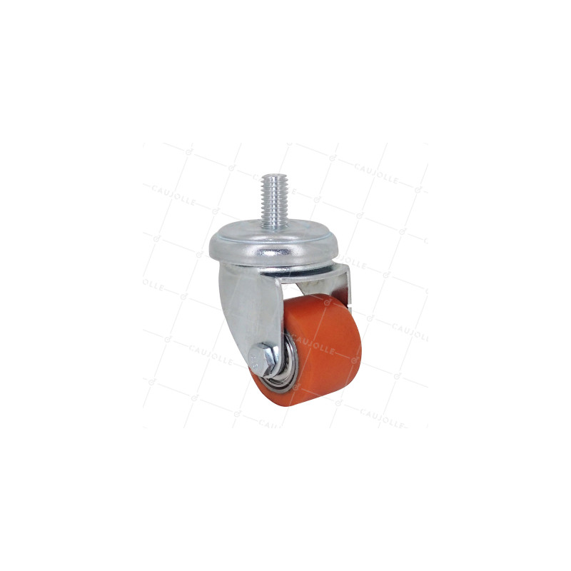 Ruota EXTRA-BASSA FORTE CARICO DIAMETRO 35 MM CARICO 100KG A RASTRELLA FILETTATA DI 10 MM ALTEZZA 58 MM - SURB 35 T