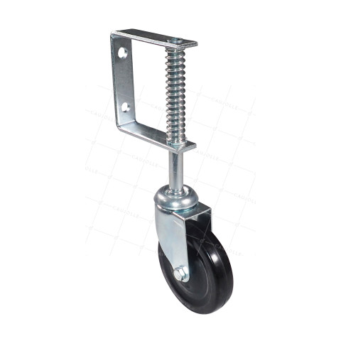 Ruota DI PORTALE LEGGERA A Molla PIVOTANTE DIAMETRO 100 MM CON 47 MM DI CORSO CARICO 6.3KG A 12KG • Caujolle