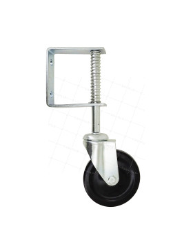 Ruota DI PORTALE LEGGERA A Molla PIVOTANTE DIAMETRO 100 MM CON 47 MM DI CORSO CARICO 6.3KG A 12KG