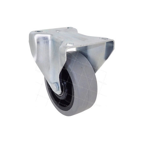 Ruota FISSA IN NYLON SOFFICE NON MACCHIANTE DIAMETRO 100 MM CARICO 120 KG - S7NS 100 GRIGIO A SFERE • Caujolle