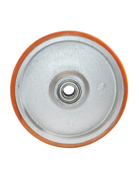 RUOTA INDUSTRIALE IN GHISA E POLIURETANO DIAMETRO 400MM CARICO 2500KG ASSE 40 MM - SFPU400RB40