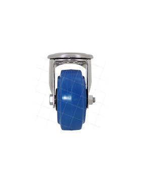 Ruota INOX IN GOMMA ELASTICA CON Foro di fissaggio DIAMETRO 80 MM CARICO 120 KG CON FISSAGGIO DI 12 MM - INOX Foro di fissaggio 