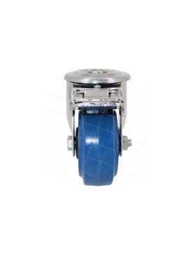 Ruota INOX IN GOMMA ELASTICA CON Foro di fissaggio A FRENO DIAMETRO 80 MM CARICO 120 KG CON FISSAGGIO DI 12 MM - INOX Foro di fi