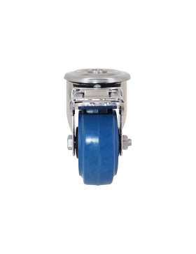 Ruota INOX IN GOMMA ELASTICA CON Foro di fissaggio A FRENO DIAMETRO 80 MM CARICO 120 KG CON FISSAGGIO DI 12 MM - INOX Foro di fi