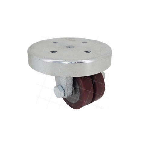 Ruota EXTRA-BASSA IN GHISA E POLIURETANO FORTE CARICO DIAMETRO 50 MM ALTEZZA 64 MM CARICO 160 KG - SURB 50 GHISA PU • Caujolle