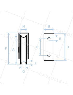 Ruota DI PORTA CON SUPPORTO DA VITARE O SALDARE DIAMETRO 80 MM PER RAIL TONDO DI 16 MM CARICO 300 KG - MTSPGR80A