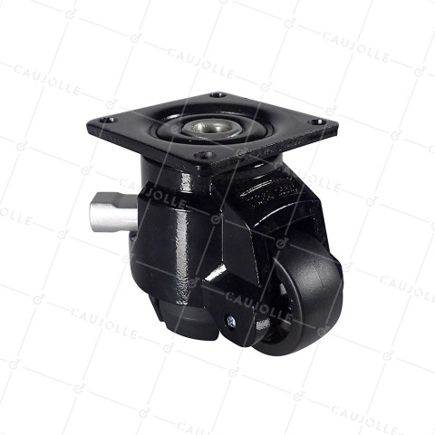 Ruota TRASFORMABILE IN PIEDE FISSO PER UTILIZZO REGOLARE DIAMETRO 50 MM CARICO 250 KG - STABILIZZATORE 50 RATCHET • Caujolle
