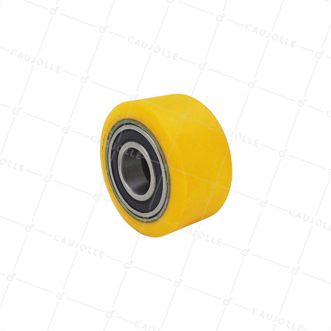 Ruota DI TRANSPALLET POLIURETANICA INDUSTRIALE DIAMETRO 50 MM CARICO 200 KG ASSE 15 MM Sfere - GTP5030 • Caujolle