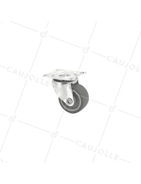 Ruota PIVOTANTE IN GOMMA ECO DIAMETRO 38MM CARICO 28KG - S11C 38 • Caujolle