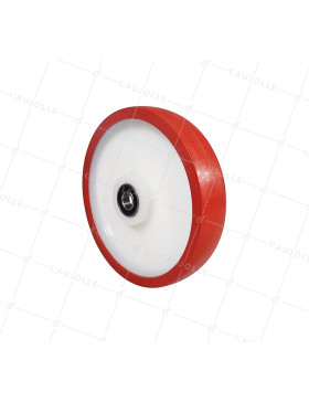Ruota BI MATERIALE NYLON POLIURETANO ANTI RUMORI DIAMETRO 250 MM CARICO 1000 KG ASSE 20 MM - S2450BP 250MB • Caujolle