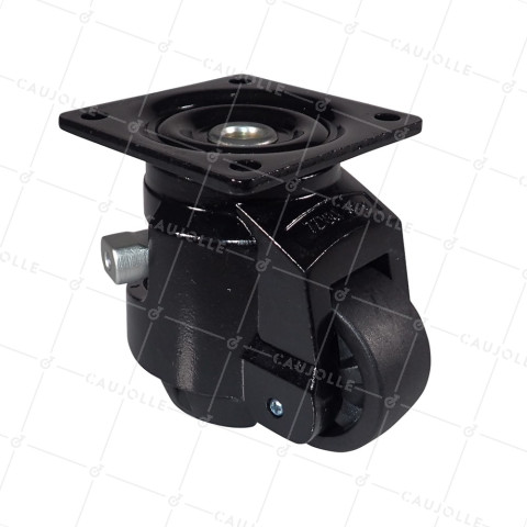 ROULETTE PIVOTANTE QUICK BLOCK DIAMETRO 62 MM CARICO 500 KG - STABILIZZATORE 62 RATCHET • Caujolle
