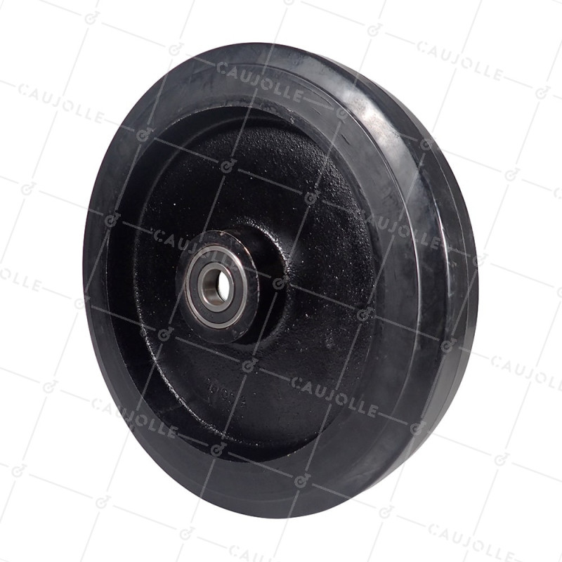 Ruota IN GHISA Fasciatura SOFFICE DIAMETRO 400 MM CARICO 1250 KG ASSE 30 MM - S2750F 400